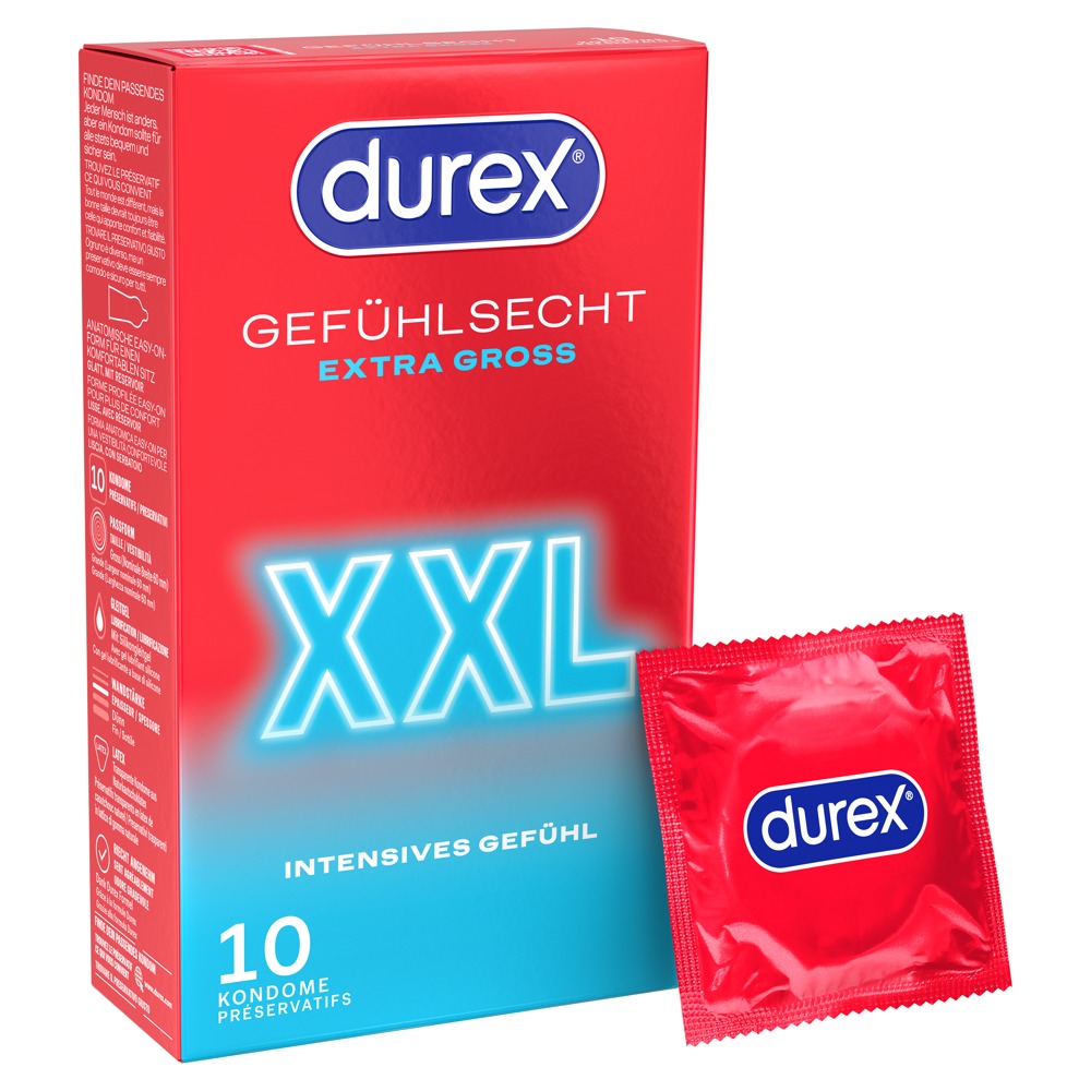 Durex XXL Condooms 10 Stuks Extra Groot Gevoelsecht