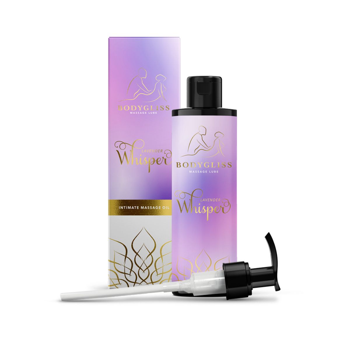 Lavender Whisper Massageolie & Glijmiddel met Lavendel 150 ml – BodyGliss met dop en pompje
