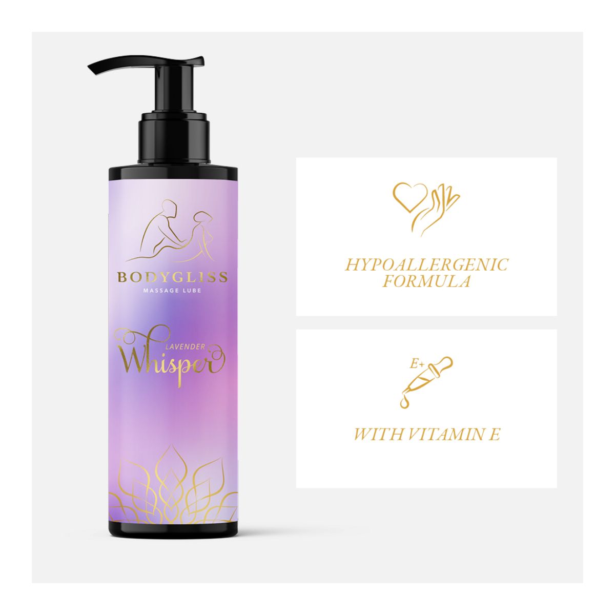 Lavender Whisper Massageolie & Glijmiddel met Lavendel 150 ml – BodyGliss met vitamine