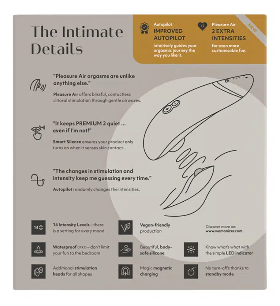 Womanizer - Premium 2 - Clitoris Vibrator - Luchtdruk - Grijs - Afbeelding 6