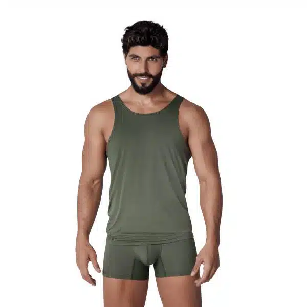 Clever Moda - Basis Tank Top - Lycra - Groen