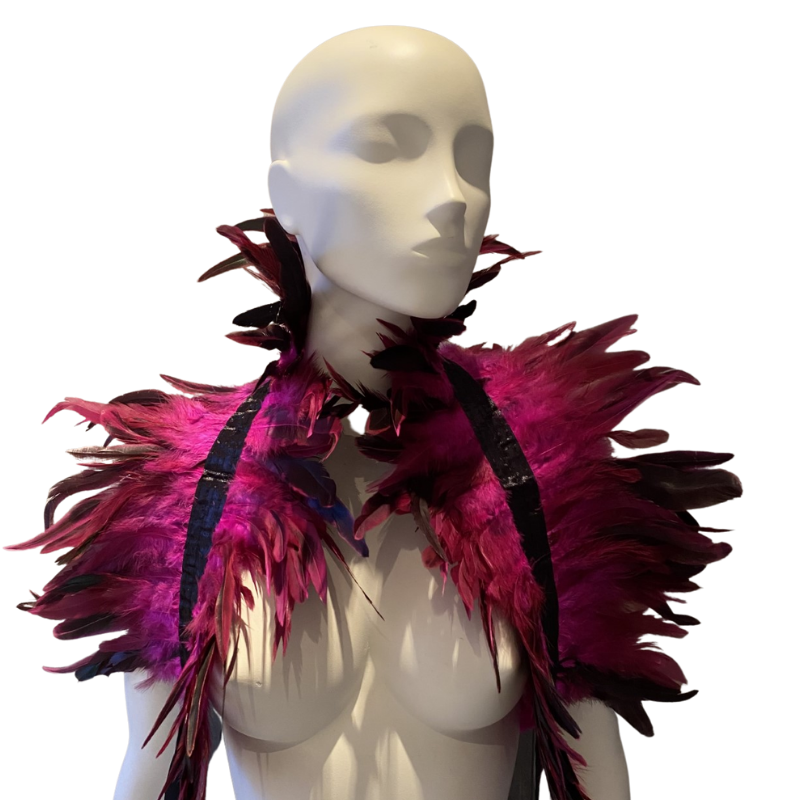 Kinky Diva - Feather Collar - Unisex - Stola - Veren - Fuchsia - Zwart - Afbeelding 2