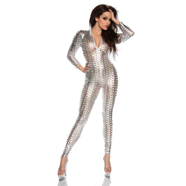 Catsuit Snake Zilver