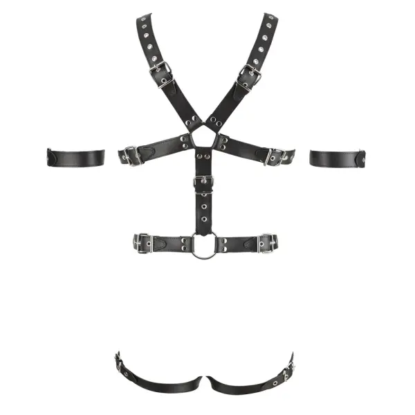 Zado - Harnas 2 - BDSM - Verstelbaar - Cockring - Leer - Zwart - Afbeelding 3