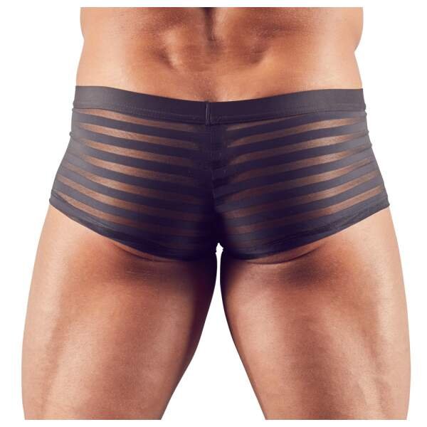 Svenjoyment Underwear - Short - Gaas - Transparant - Banen Patroon - Zwart