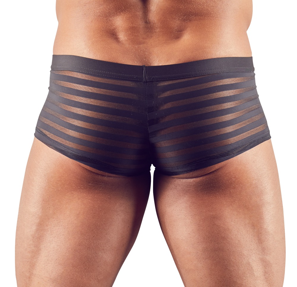 Svenjoyment Underwear - Short - Gaas - Transparant - Banen Patroon - Zwart