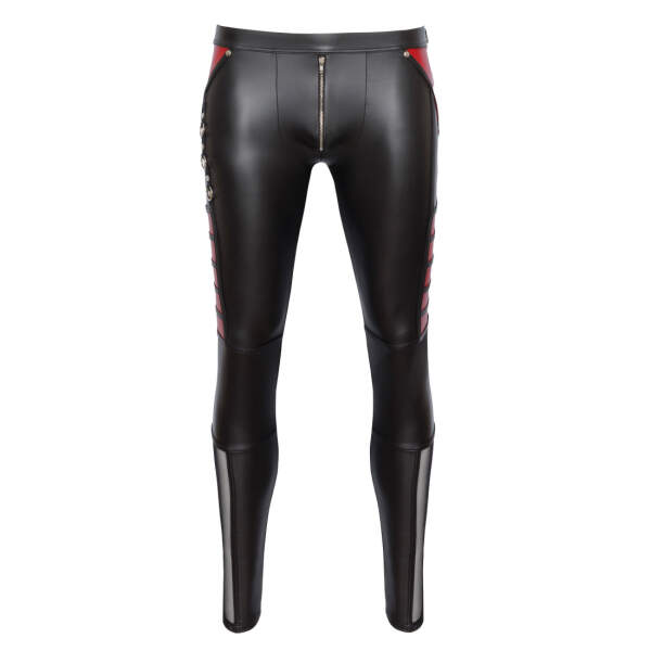 NEK - Broek - Rode Banen - Wetlook - Gaas - Zwart - Afbeelding 4