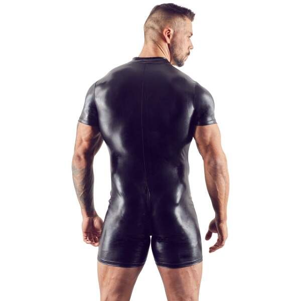 Svenjoyment Underwear - Bodysuit - Wetlook - 3-Delige Rits - Zwart - Afbeelding 2