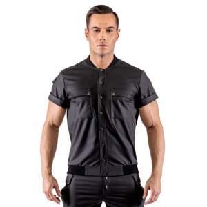 Svenjoyment - Casual Shirt - Drukknopen - Mat Wetlook - Zwart