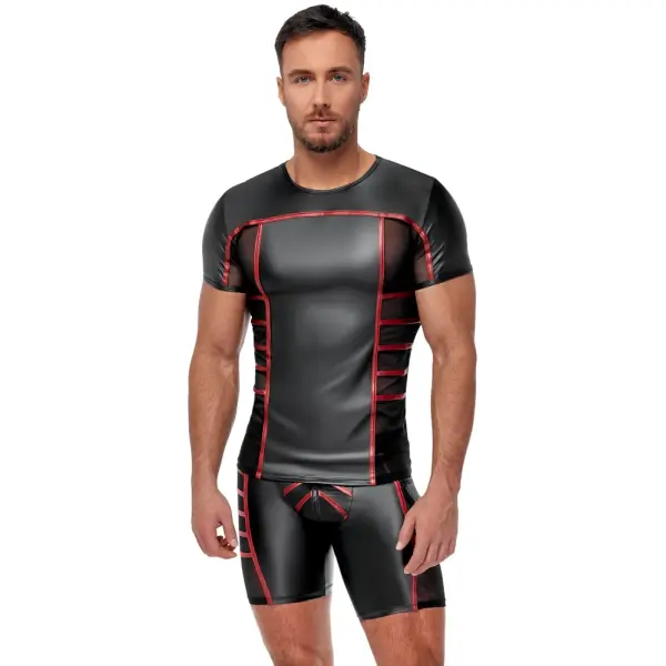 NEK - Shirt - Rode Banen - Wetlook - Gaas - Zwart - Afbeelding 4