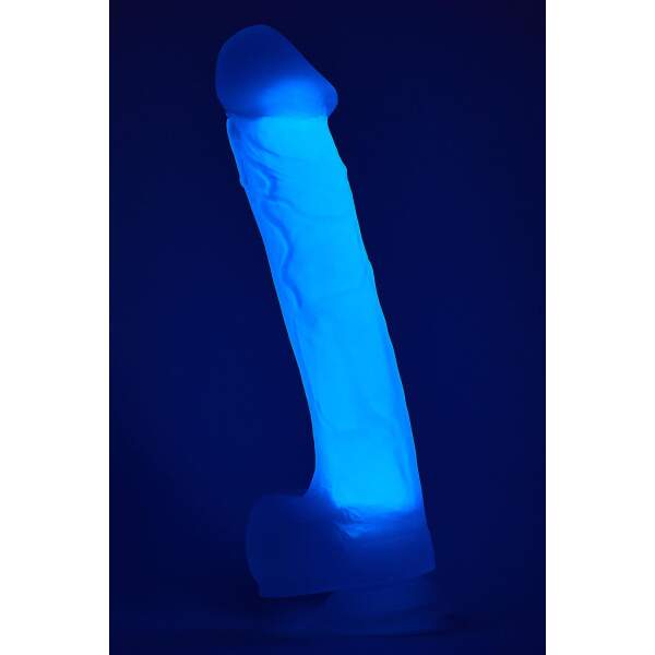 Dream Toys - Radiant - Dildo - Medium - Glow in the Dark - Soft Siliconen - Blauw - Afbeelding 2