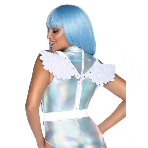 Leg Avenue - Furry Angel Body Harnass - Vleugels - Harnas - Wit