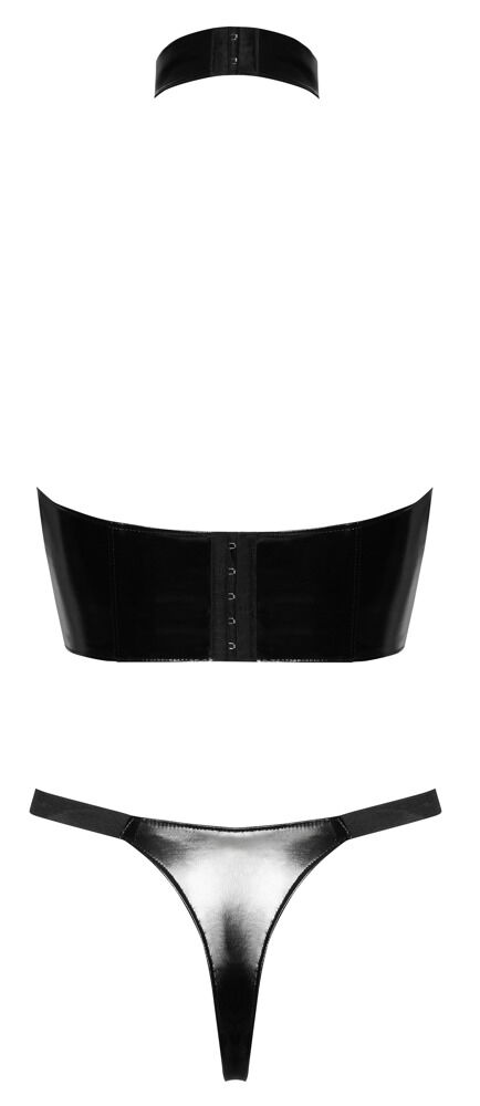 Black Level - Kinky Set - Open Cup - Kettingen - Lak - Zwart - Afbeelding 6