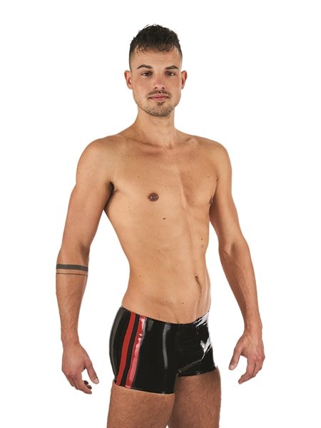 Mr. B - Short - Rode Banen - Latex - Zwart