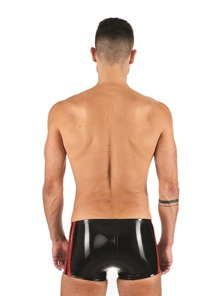 Mr. B - Short - Rode Banen - Latex - Zwart - Afbeelding 3