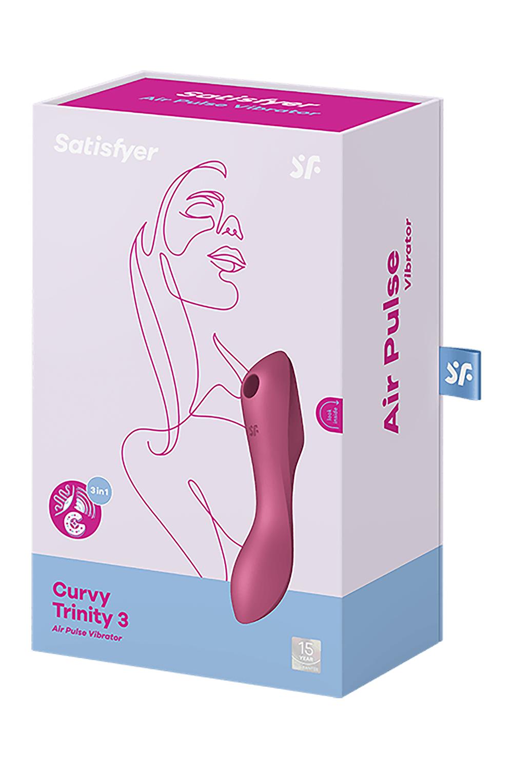 Satisfyer - Curvy Trinity 3 - Multi Use Vibrator - Luchtdruk Vibrator - Rood - Afbeelding 5