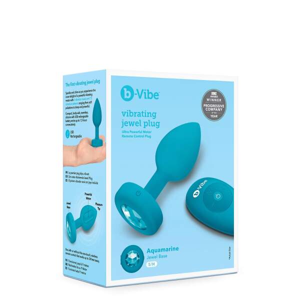 b-Vibe - Vibrating Butt Plug - Jewel - Siliconen - Petrol - S/M - Afbeelding 7