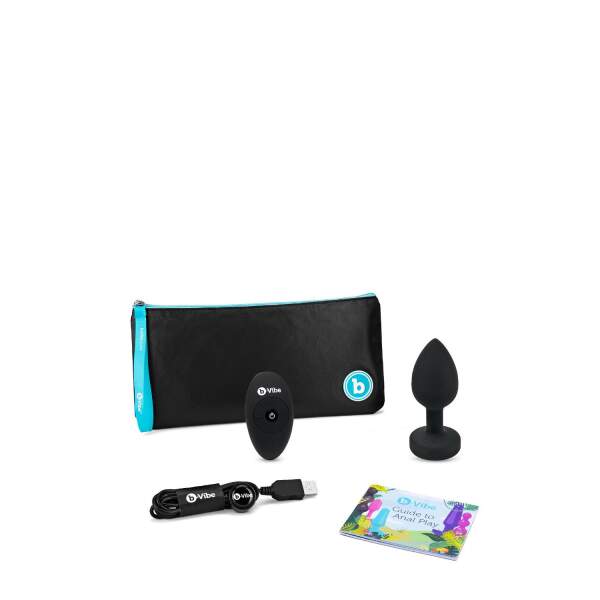b-Vibe - Vibrating Butt Plug - Jewel - Siliconen - Zwart - M/L - Afbeelding 6