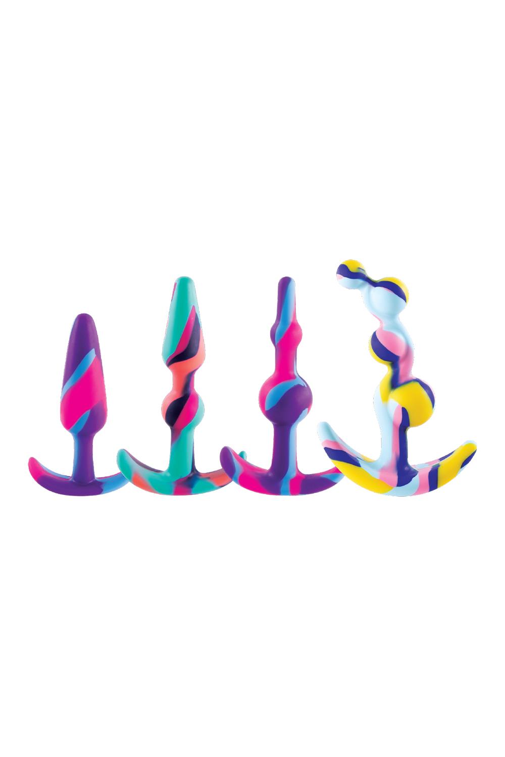 NMC - Anal Training Kit - 4 Butt Plugs - Beginner - Siliconen - Multi Color