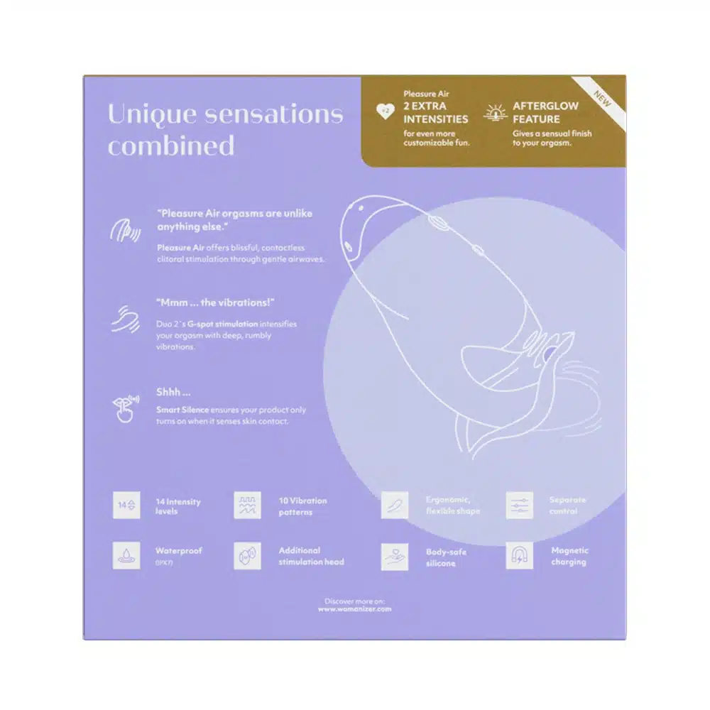 Womanizer - Duo 2 - Clitoris Stimulator - G-Spot Vibrator - Luchtdruk - Vibraties - Paars - Afbeelding 12