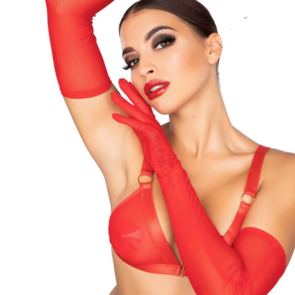 Kinky Diva - Handschoenen - Gaas - Rood - Afbeelding 3