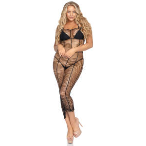 Leg Avenue - Maxi Jurk - Net Stof - Zwart