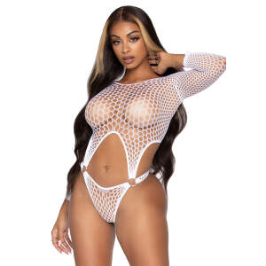 Leg Avenue - Suspender Bodysuit - Body - Visnet - Wit
