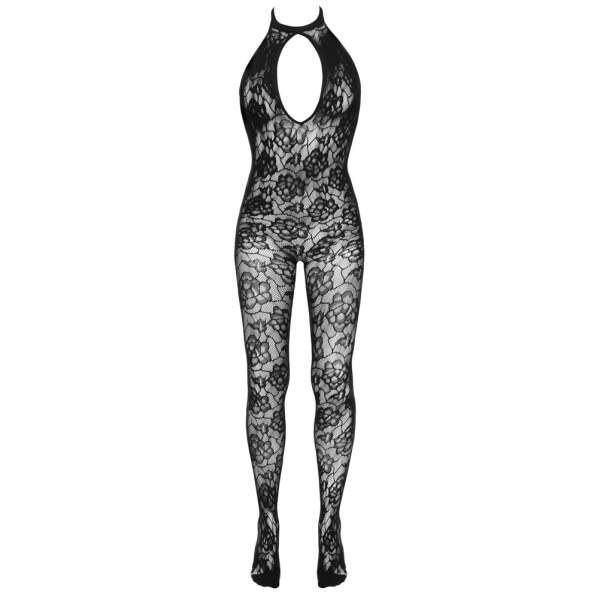 Cottelli Collection - Bodystocking - Open Kruis - Visnet - Bloem - Zwart - Afbeelding 5