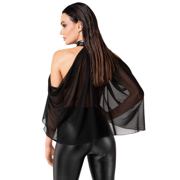 Noir Handmade - F349 Opium - Bolero - Gaas - Wetlook Boord - Zwart - Afbeelding 3