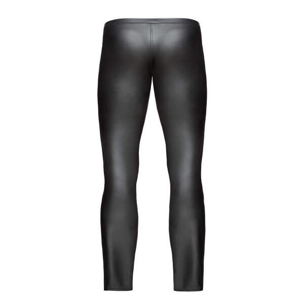 Noir Handmade Wetlook Broek met Lakaccenten - Afbeelding 6