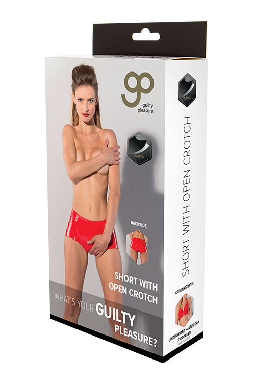 Guilty Pleasure - Datex Short met Open Kruis - Rood - Afbeelding 3