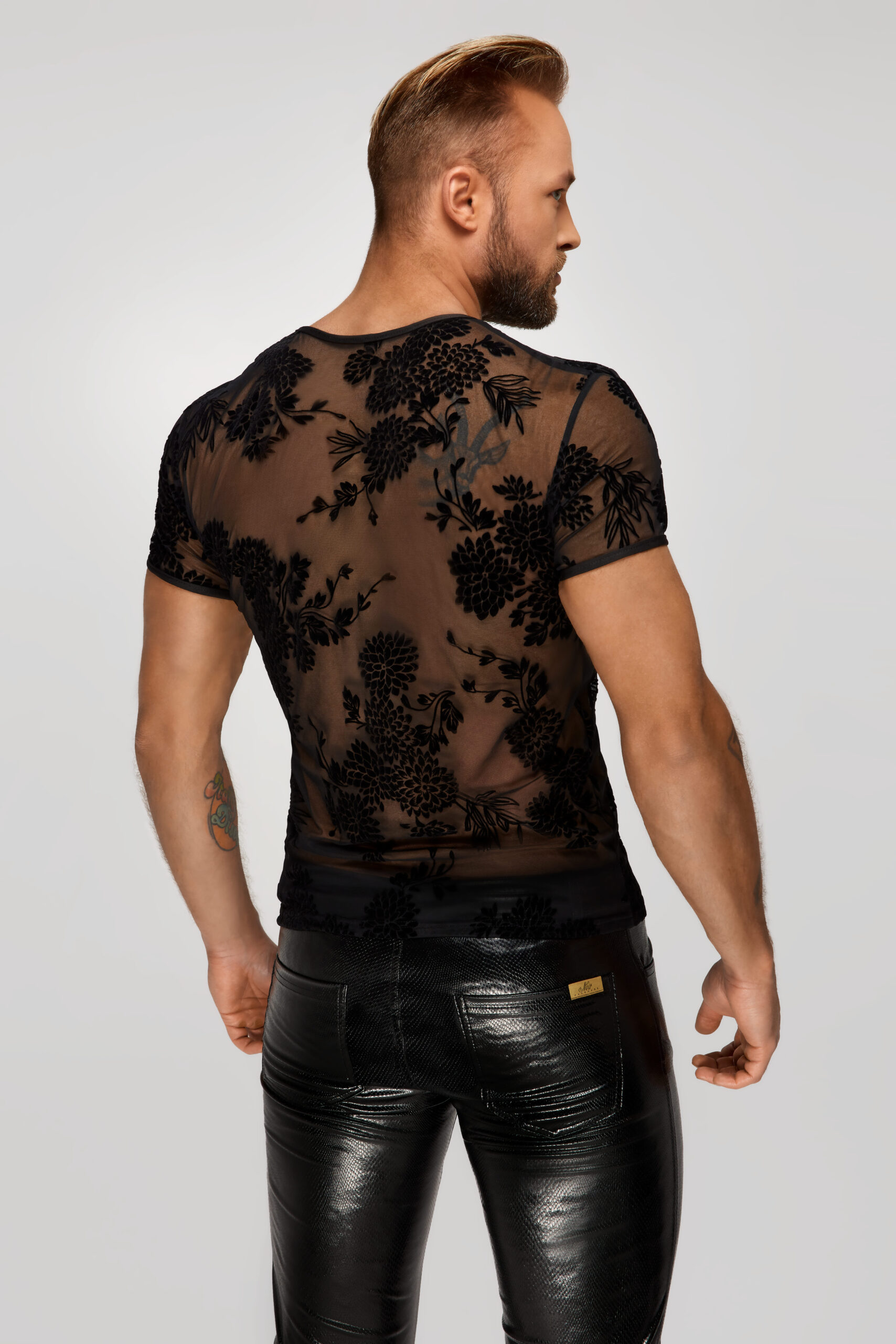 Noir Handmade - H073 - Shirt - Flockprint - Gaas - Zwart - Afbeelding 2