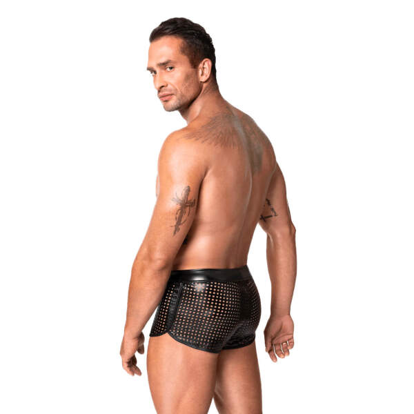 Noir Handmade - H079 - Mayhem - Shorts - Geperforeerd Wetlook - Zwart - Afbeelding 5