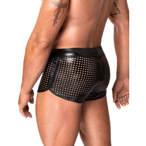 Noir Handmade - H079 - Mayhem - Shorts - Geperforeerd Wetlook - Zwart - Afbeelding 3