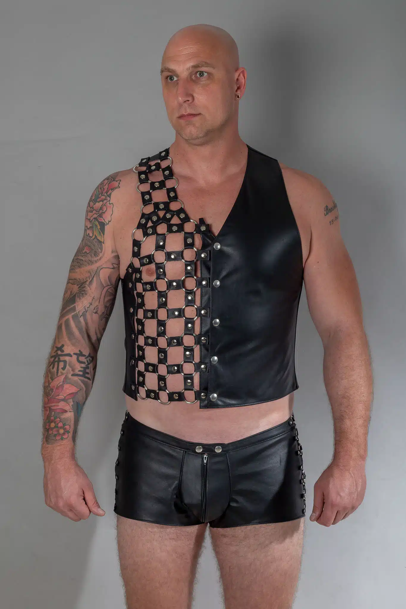 Leren Gilet met Ringen - Bizonder - Afbeelding 2