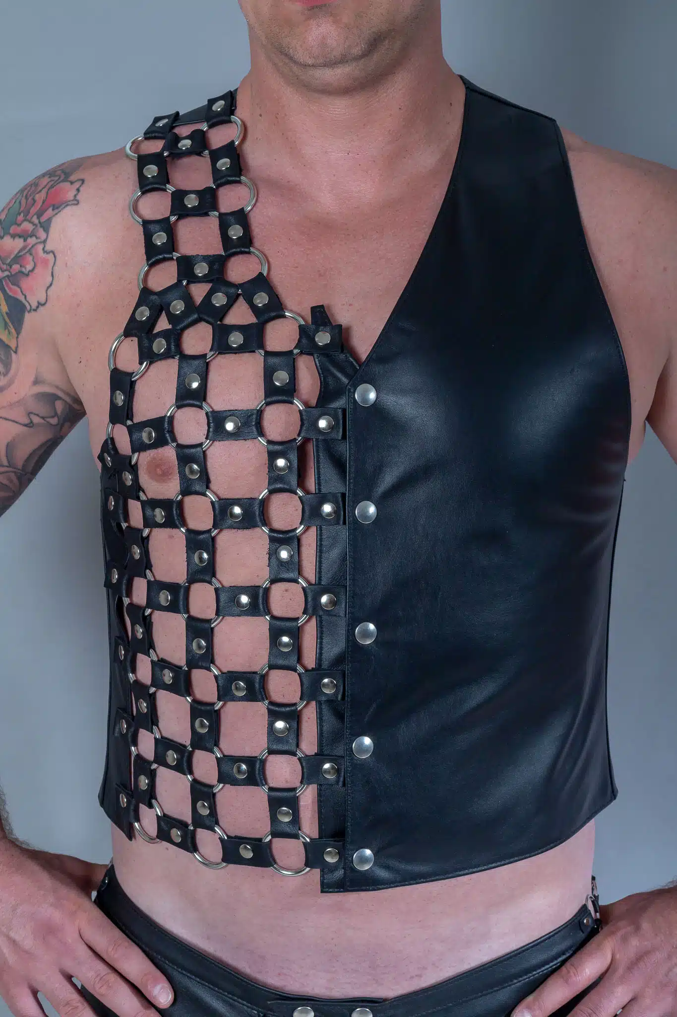 Leren Gilet met Ringen - Bizonder