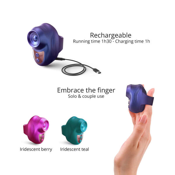 Love to Love - Kisscool - Vinger Vibrator - Tiny Stimulator - Tapping - Paars - Afbeelding 5