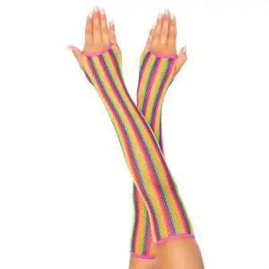 Leg Avenue - Rainbow Handschoenen - Pride - Visnet - Regenboog