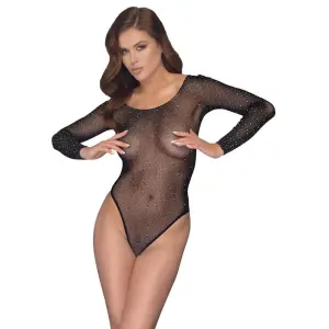 NO:XQSE - Body - Lange Mouw - Strass - Visnet - Zwart