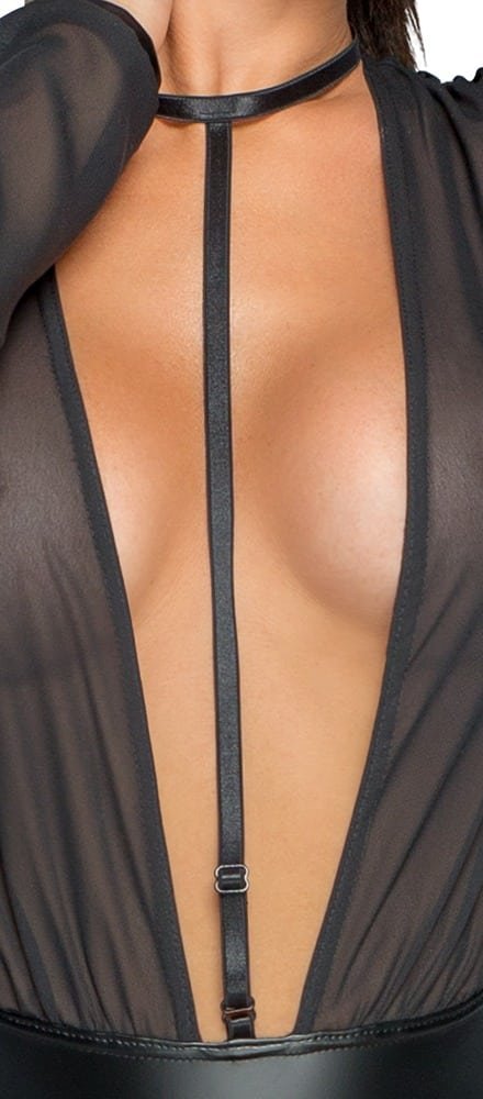 Noir Handmade - Body - Lange Mouw - Choker - Gaas OUD - Afbeelding 2