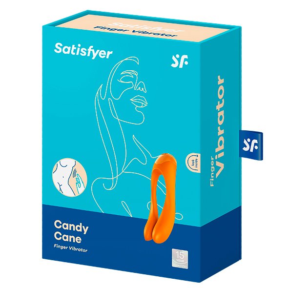 Satisfyer - Candy Cane Finger Vibrator - Voor Hem en Haar - Oranje - Afbeelding 4