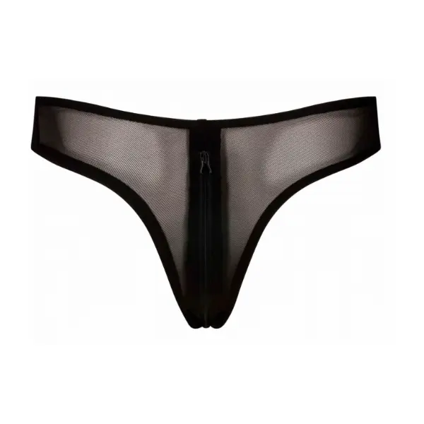 Patrice Catanzaro - Niklas String - met Rits - Lak en Gaas - Zwart - Afbeelding 2
