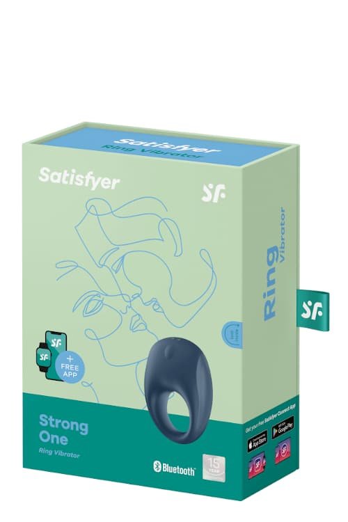 Satisfyer - Strong One - Cockring - Vibraties - met App - Blauw - Afbeelding 2