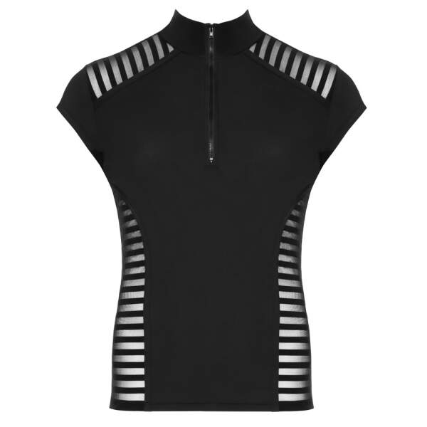Svenjoyment Underwear - Shirt - Rits - Korte Mouw - Stripes - Microvezel - Zwart - Afbeelding 5
