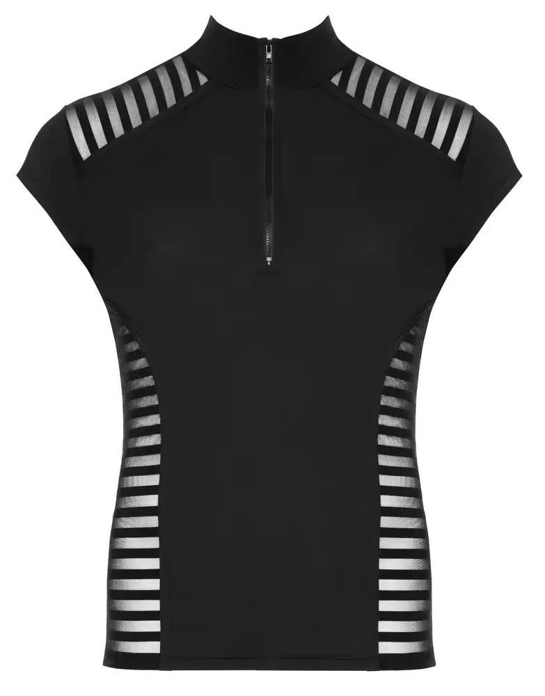 Microvezel Gestreept Shirt met Rits en Korte Mouw - Svenjoyment - Afbeelding 5