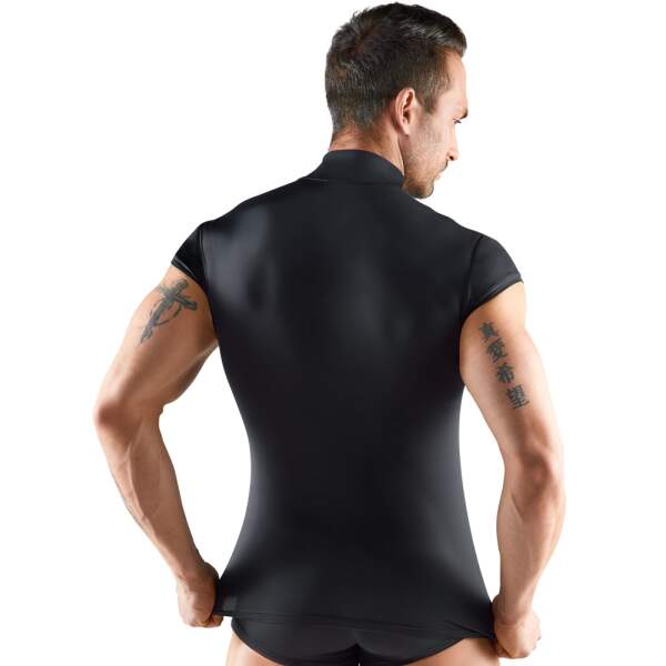 Svenjoyment Underwear - Shirt - Rits - Korte Mouw - Stripes - Microvezel - Zwart - Afbeelding 4