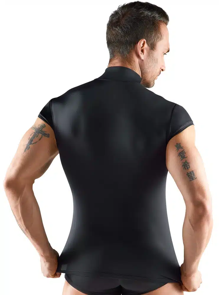Microvezel Gestreept Shirt met Rits en Korte Mouw - Svenjoyment - Afbeelding 4
