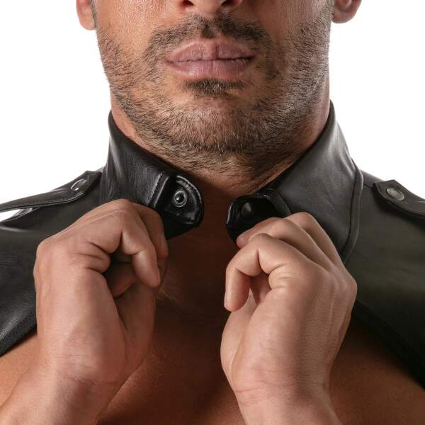 TOF PARIS - Kinky Collar Harness - PU-leer - Zwart - Afbeelding 3
