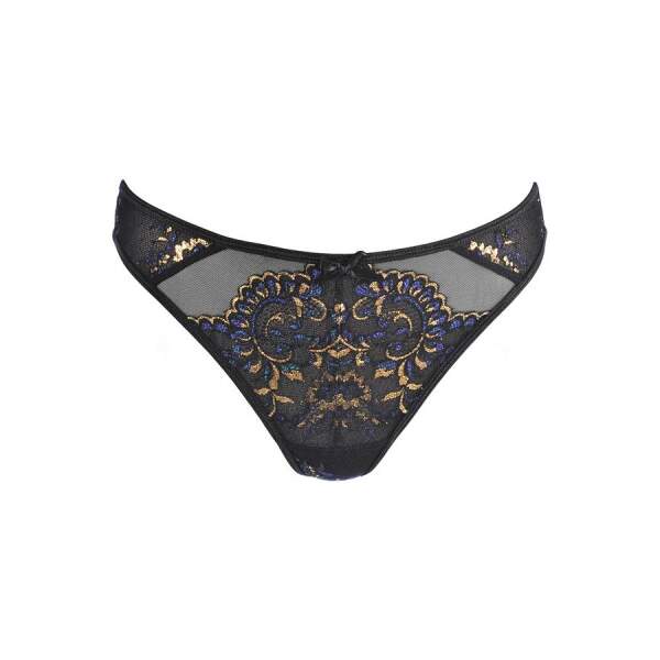 Axami - Valley of Sensations - String - Goud met Blauw accent - Gaas - Zwart - Afbeelding 3