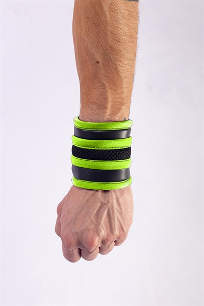 Mr. B - Pols Wallet - Zip - Neopreen - Zwart met Fluo Groen